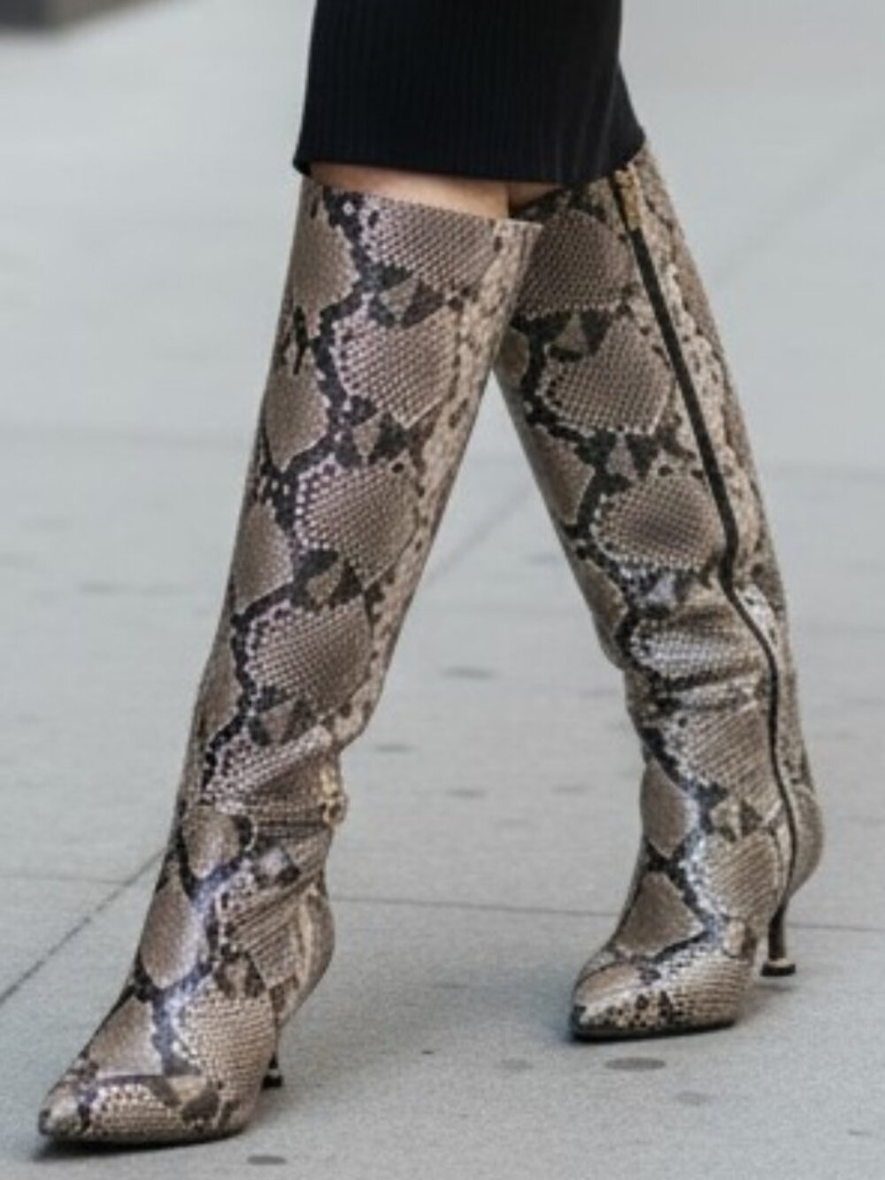 NIB KENNETH COLE NY ( 8 / 39 ) UTAH Snakeskin Pattern Knee High Boots
